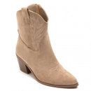 Ankle Cowboy Boots - Beige