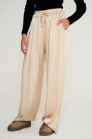 Satin Trousers - Cream