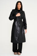 Alaia Faux Leather Trench Coat