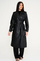 Alaia Faux Leather Trench Coat