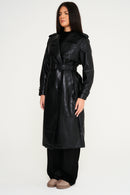 Alaia Faux Leather Trench Coat