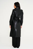 Alaia Faux Leather Trench Coat