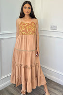 Aliza Dress - Dark Beige