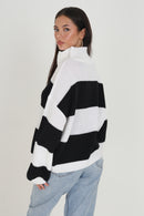 Florence Stripe Jumper - Black