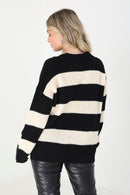 Susie Jumper - Black/Beige Stripe