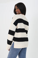 Susie Jumper - Black/Beige Stripe