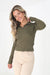 Alexa Ribbed Top - Khaki Green