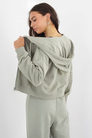 Kaia Cropped Hoodie - Sage Green