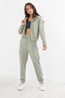 Kaia Cropped Hoodie - Sage Green