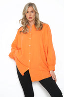 Elsi Cotton Blouse - Orange