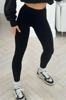 RIBBED LEGGINGS - BLACK