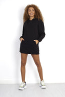 RAKU HOODIE DRESS - BLACK